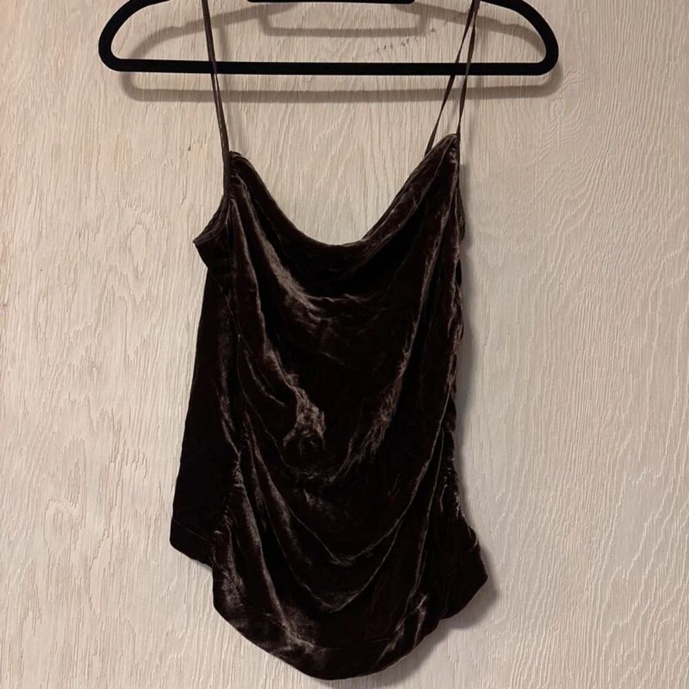 Brown velvet tank